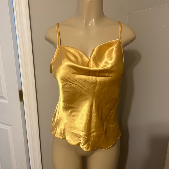 Gold yellow satin tank cameo New with tags - Picture 1 of 3